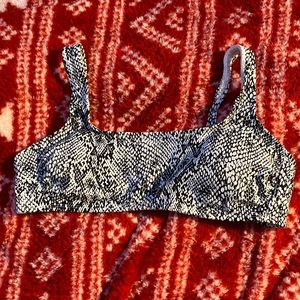 Snakeskin print bikini top